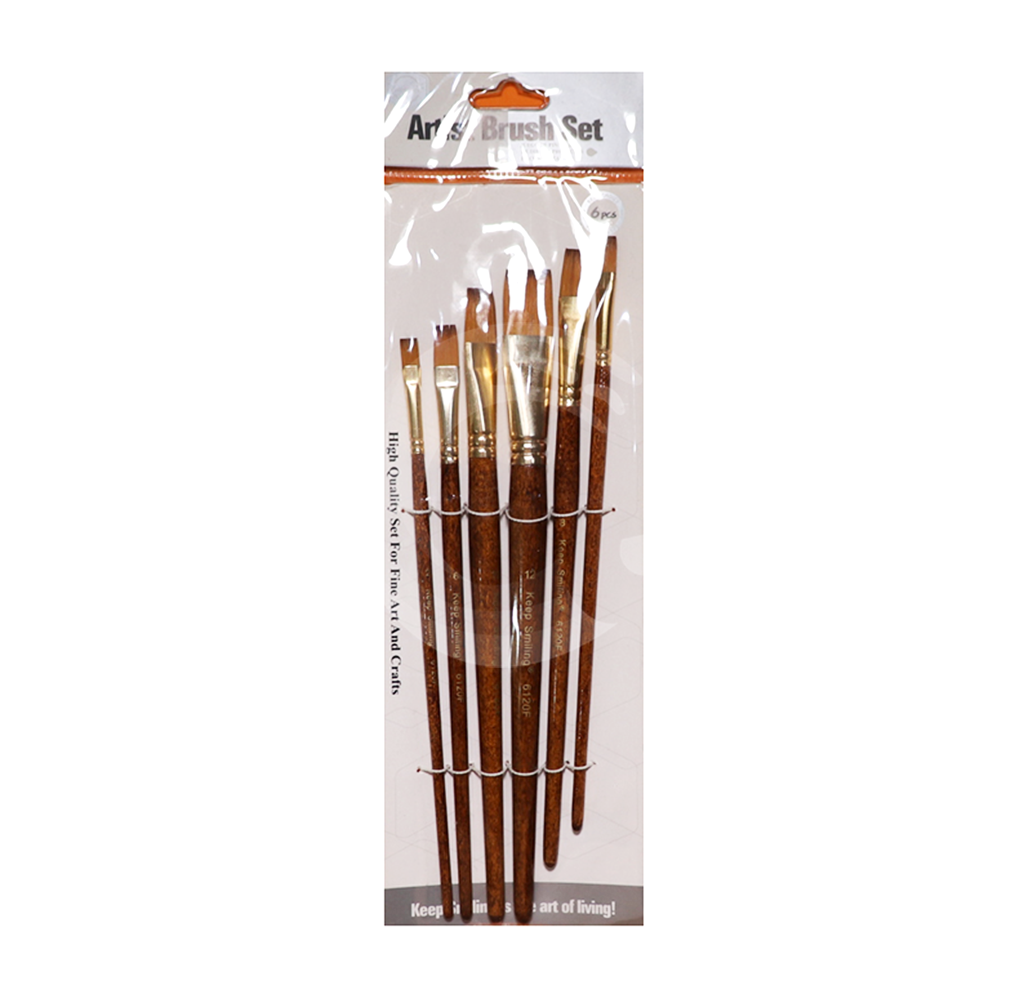 Keep Smiling Paint Brush set Flat shape 6Pcs