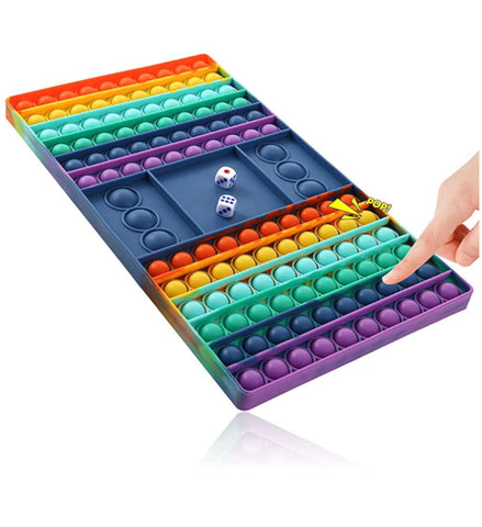 Pop It Fidget Big Board Game Ludo and Chess Popit Board Toy For Kids Push Pop on Fidget Toy