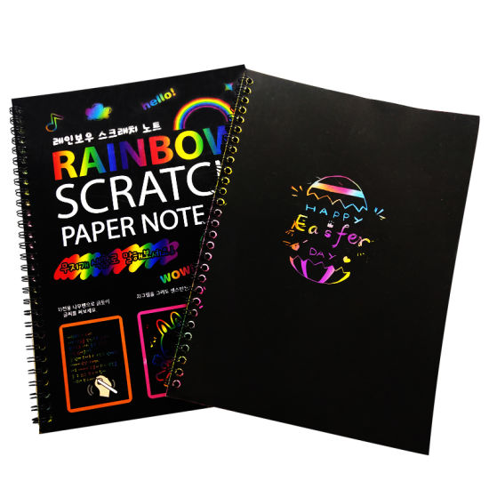 A5 Ten Pages Scratch Art Book & Children'S Scratch Art Set, Colorful Paper  For Kindergarten Diy, Creative Art Rainbow Magic Paper Supplies, Suitable