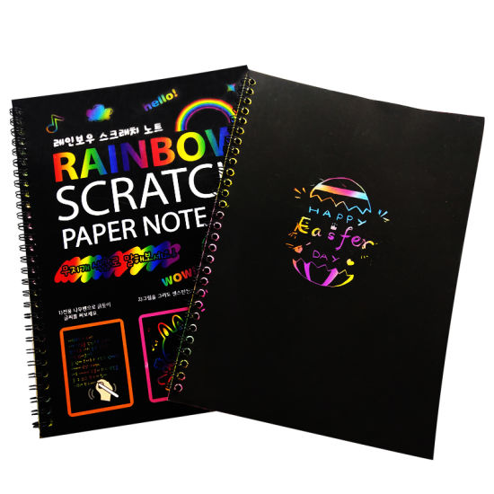 Rainbow Scratch Paper Note Pad Magic Doodle Notebook – CopyPencil.pk