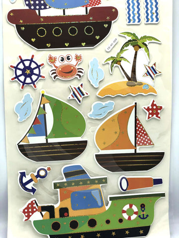 3D Wall Sticker Ship Theme Kids Room Wall Stickers