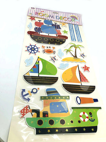 3D Wall Sticker Ship Theme Kids Room Wall Stickers