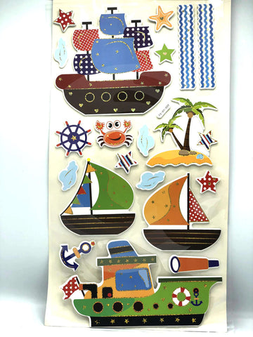 3D Wall Sticker Ship Theme Kids Room Wall Stickers