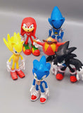 Sonic The Hedgehog Action Figures Toy Collection Play Set Of 6, Sonic Theme Birthday Party Cake Decoration PVC Cartoon Characters