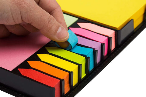 Sticky Notes Wallet | Memo Pad With Sticky Notes And Calendar PU Leather Covering Daily Planner For Office and Schools