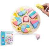 Kids Geometric Shapes Number Wooden Learning Toy Shapes and Colors Learning Wooden Toy