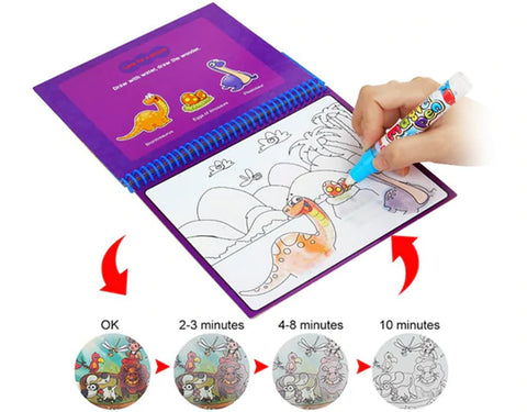 Buy online Magic Water Drawing and coloring Book Coloring Doodle Reusable Activity Book Educational toy for kids in Pakistan