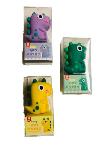 Dinosaur Shaped Soft Silicone Manual Pencil Sharpener Creative Student Stationery