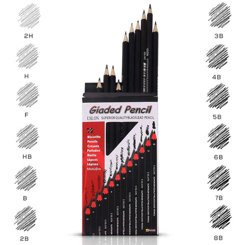 Sketch Pencil Graphite graded Pencil Set 12 pencil Card Board