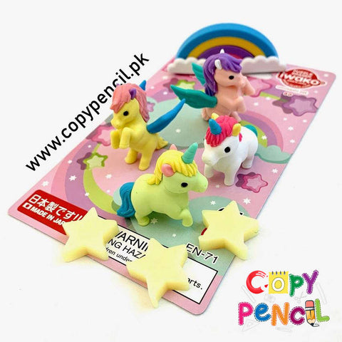 Unicorn Rainbow Fancy Pencil Erasers Set For Kids