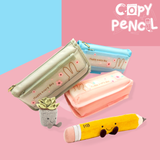 Colorful Pencil Case Box | Pouch with Transparent Front for Girls, Boys or Office Women