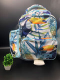 Pineapple Flower Bagpack | All Purpose Kids and Adults Bags | Glossy Bird Hi-Quality Bag with Pouch