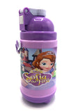 Sofia Themed water Bottle for Girls with Push up Button and Strip 