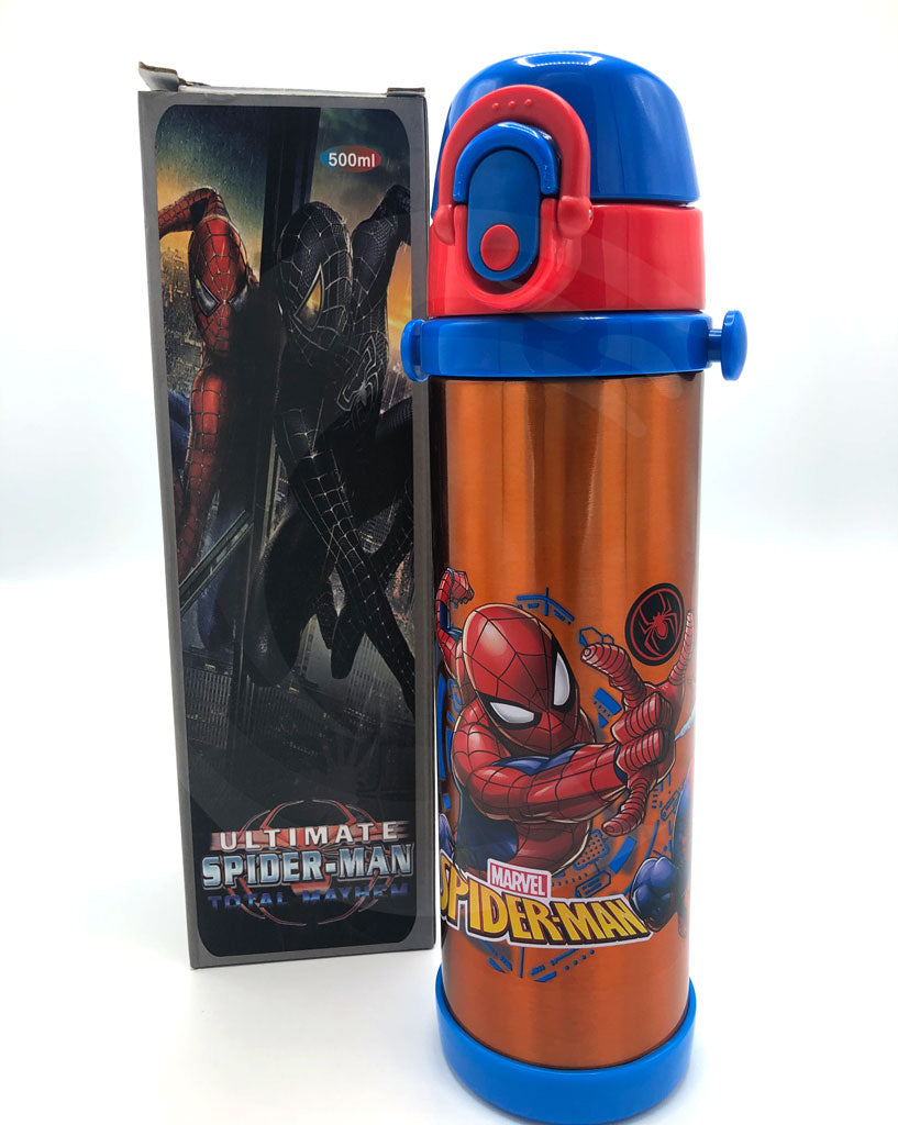 Spiderman Themed Vacuum Flask with Push up lock
