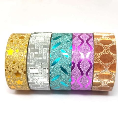 Glitter Washi Tape | DIY Sparkle Decorative Masking Tape for Art, Scrapbook Tape
