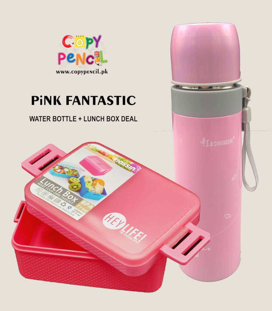Buy Pink School Water Bottle And Lunch Box Deal For Kids – CopyPencil.pk