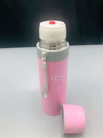 Pink School Water Bottle And Lunch Box Deal For Kids Stainless Steel Vacuum Flask Water Bottle And High Quality Plastic Lunch Box
