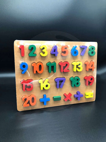 Wooden Colorful 3D Numbers Board |Wooden Board 1-20 | Educational Toys for Montessori Kids