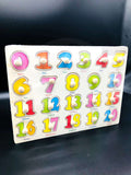 Wooden Colorful Numbers Clip Support Board |Wooden Board 1-20 | Educational Toys for Montessori Kids