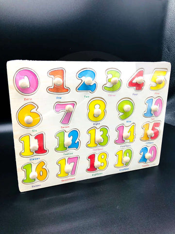 Wooden Colorful Numbers Clip Support Board |Wooden Board 1-20 | Educational Toys for Montessori Kids