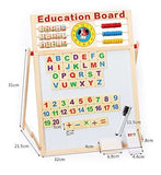 Multipurpose Double-Sided Magnetic Wooden Writing & Drawing Board with Abacus Educational Learning Magnetic Wooden Easel