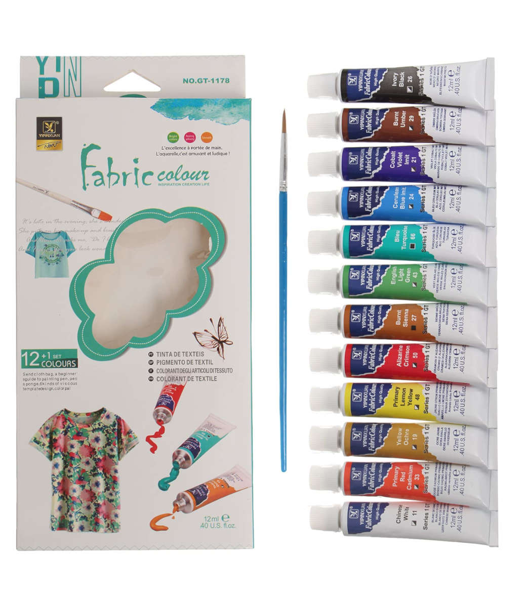 Yipinxuan Fabric Color 12 Tubes Set 12 ml