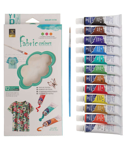 Yipinxuan Fabric Color 12 Tubes Set 12 ml