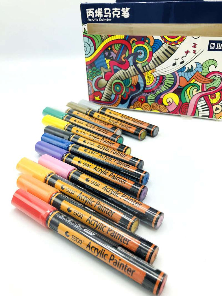 STA Acrylic Paint Markers 12 color set CopyPencil.pk
