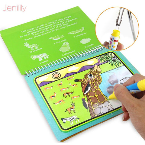 Buy online Magic Water Drawing and coloring Book Coloring Doodle Reusable Activity Book Educational toy for kids in Pakistan
