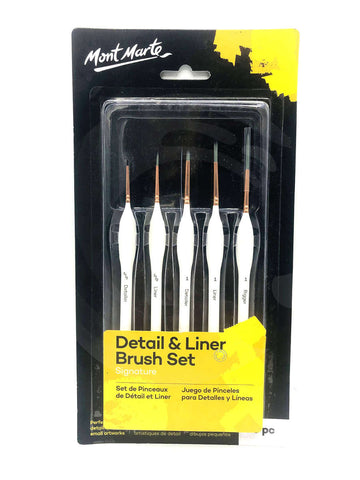 Mont Marte detail & Liner Paint Brush Set - 5Pcs Set