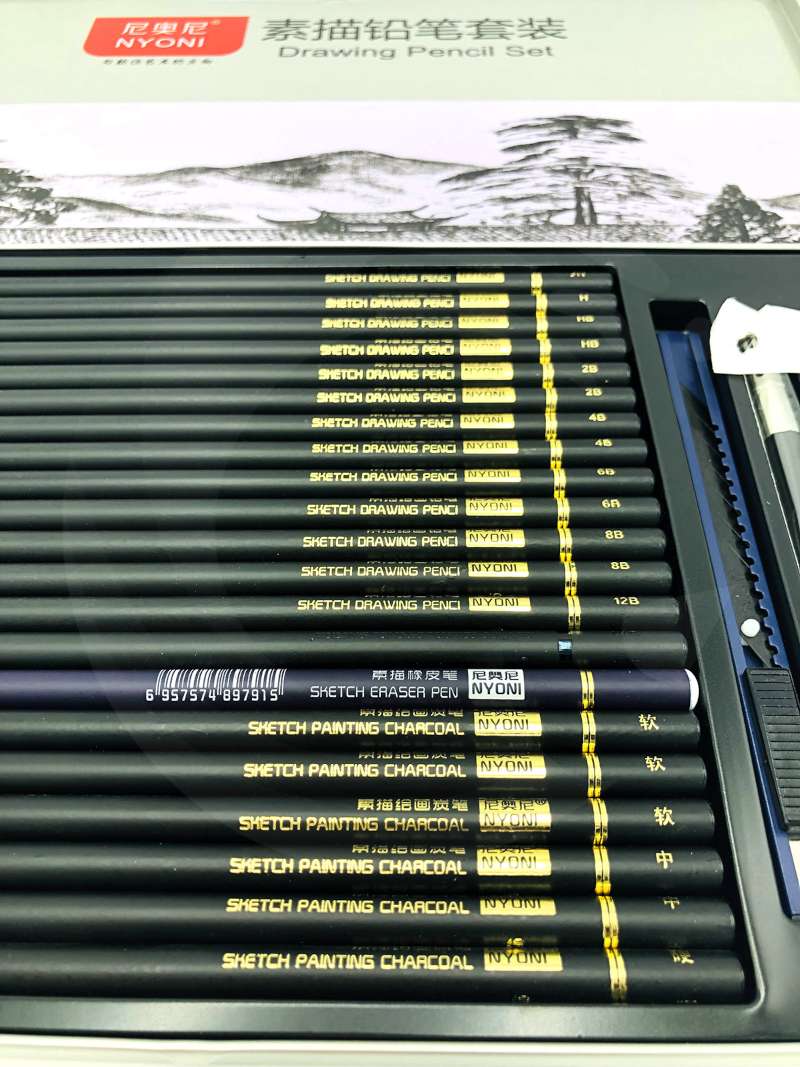 Wholesale NYONI Professional Sketch Pencil Set Charcoal Pencil Outline  Drawing For School Students, Art And Painting Supplies From Cong08, $20.07
