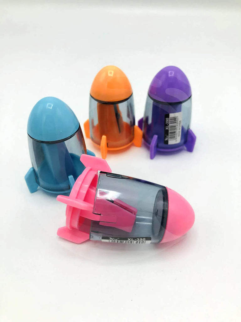 Rocket Shaped Colorful Pencil Sharpeners For Kids – CopyPencil.pk