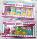 Colorful Fancy Ice-Cream Erasers Pack of 5 Eraser for Kids