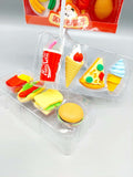 Junk Food Fancy Eraser Burger Fries Coke Donut Pack of 4 Erasers