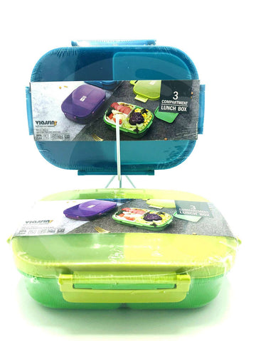 3 Compartment Lunch Box with Spoon, High Quality BPA free Food Container, suitable for school kids, office employees and travel