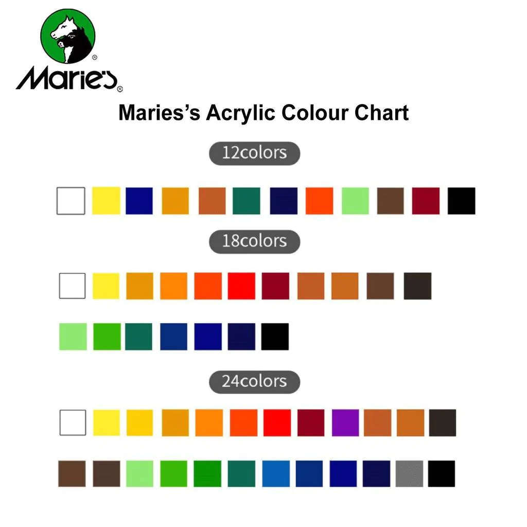 Marie Color Buy Marie's Acrylic Paint Set Of 24 Color Tubes (12ml) – CopyPencil.pk