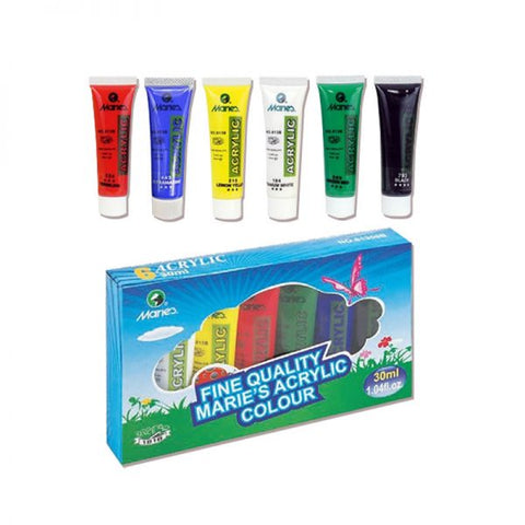 Marie's Acrylic Paints Set Of 6 Colors 30ml Tubes