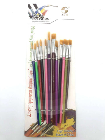 Multi Shapes Paint Brush Set for Kids or Artist 12PC Multi shape Paint Brush Pack