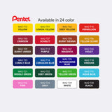 Pentel Acrylic Paints 75ml Tubes 24 color chart