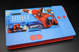 spiderman blue cartoon animated theme geometry box with calculator front side