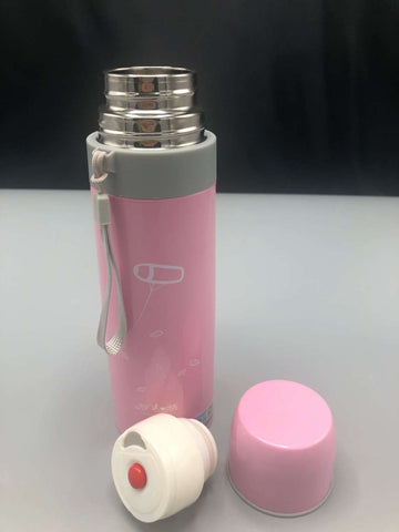 Pink School Water Bottle And Lunch Box Deal For Kids Stainless Steel Vacuum Flask Water Bottle And High Quality Plastic Lunch Box