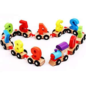 Magnetic Digital Train Toy For Kids Wooden Number Cars Fun Learning Magnetic Train For Toddlers